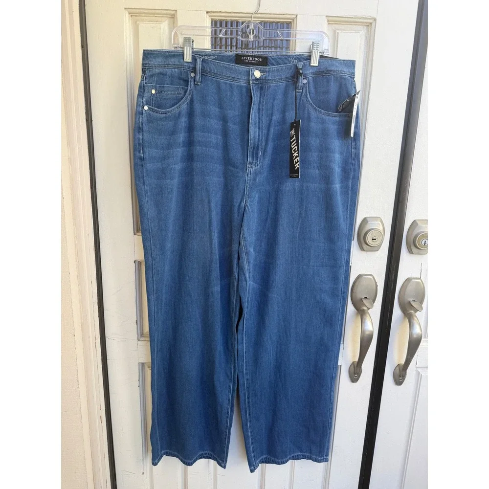 Liverpool‎ Los Angeles The Tucker Straight Leg Jeans Blue Denim Size 16/33 NEW